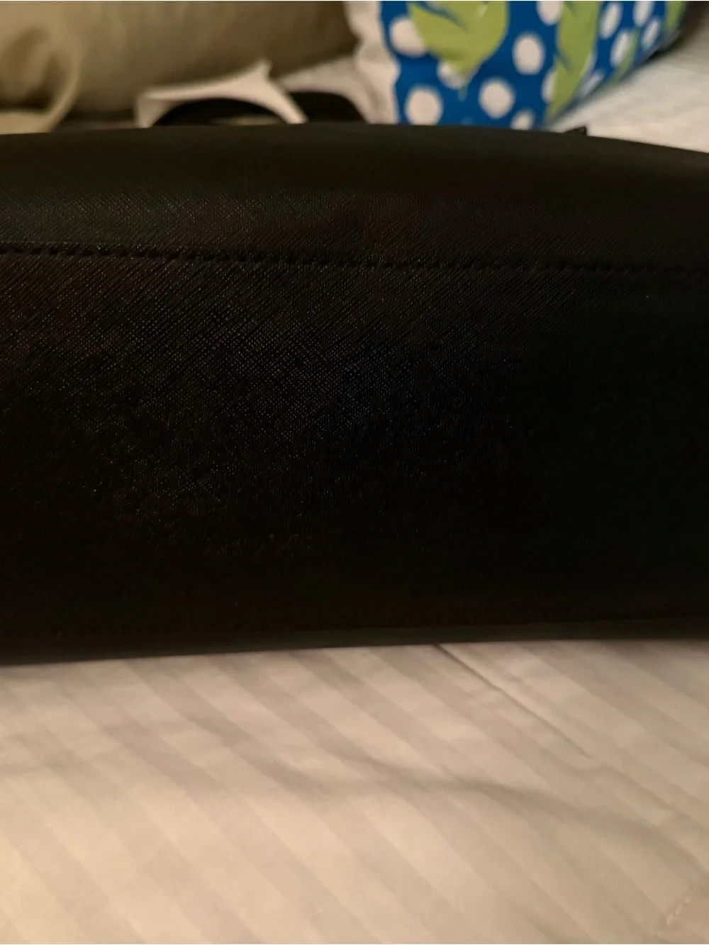 Tory Burch Black Leather Tote with Gold Logo and Buckles